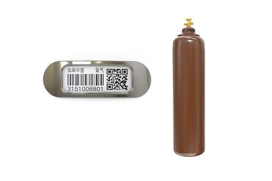 Permanen Barcode Metal Ceramic Rectangle Tag Tahan Kimia Pemindai PDA