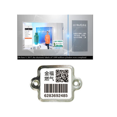 XiangKang Tingkat Pertama Perlindungan UV 304 Steel Glaze Smart Barcode Lpg Cylinder Asset Tracking Label