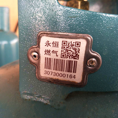 Stainless Steel 304 QR Code Cylinder Barcode Tag Tahan Suhu Tinggi