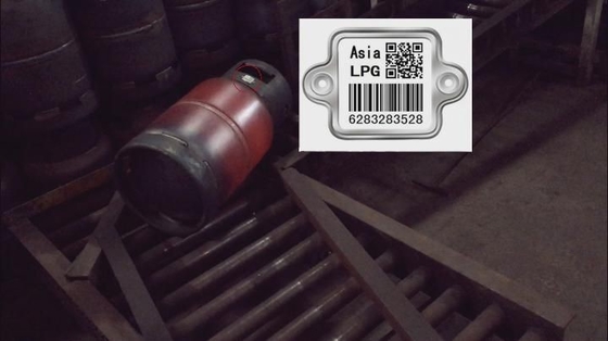 Barcode Silinder Gas LPG SS304 Pelacakan Logam Keramik Kode QR Kode Batang