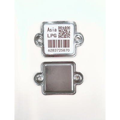 Label Barcode Silinder LPG Keramik Logam 54 * 37 * 1.2mm Teknologi Pelacakan Barcoding