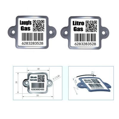 Pelacakan tabung gas LPG yang tahan lama tag kode batang QR tahan gores pemindaian cepat PDA
