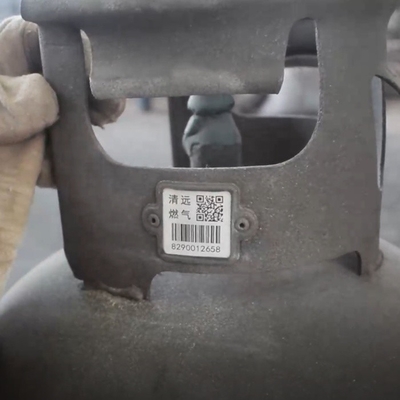 Silinder Ketahanan Kimia Melacak Label Kode QR Steel Glaze Barcode Tag