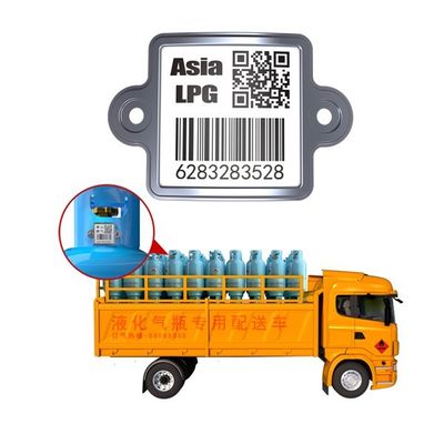 Kode Batang QR UID Tahan Suhu Tinggi untuk Pelacakan Silinder LPG