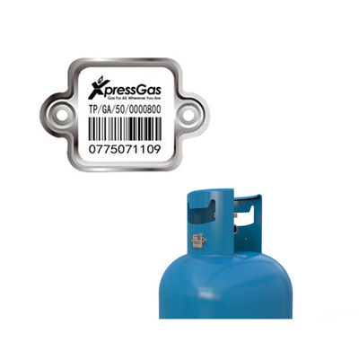 Tingkat Pertama Perlindungan UV 304 Steel Glaze Smart Barcode Lpg Cylinder Asset Tracking Label