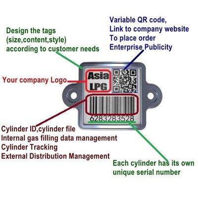 Memasak Gas Cylinder Tracking Barcode Tangki Gas Qr Asset Tags Perlindungan UV