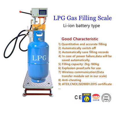 Divisi Skala Pengisian Silinder LPG ATEX 50G Dengan Baterai Li Ion