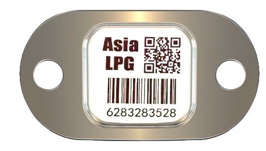 Tag Barcode LPG Cylinder Tracking Scartch Resistance 12mm * 12mm