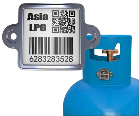 LPG Gas Metal Ceramic Qr Code Pelacakan Aset Dengan Basis Data Nirkabel