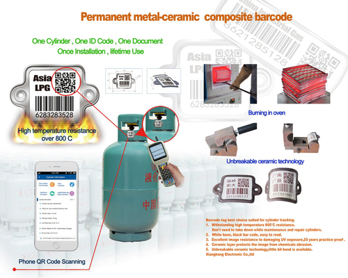 Barcode Silinder LPG Permanen Kuat Anti Scrapping OEM