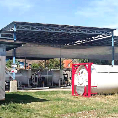1.6Mpa 50t Besi Baja LPG Skid Plant Dengan Tangki Penyimpanan Gas