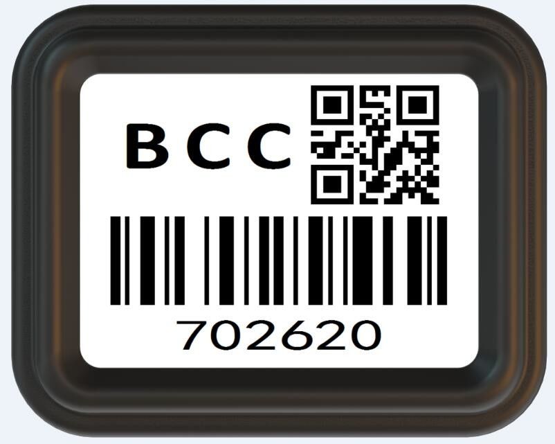 Barcode Silinder Permanen Gas Klorin Cair 1.2mm Tebal
